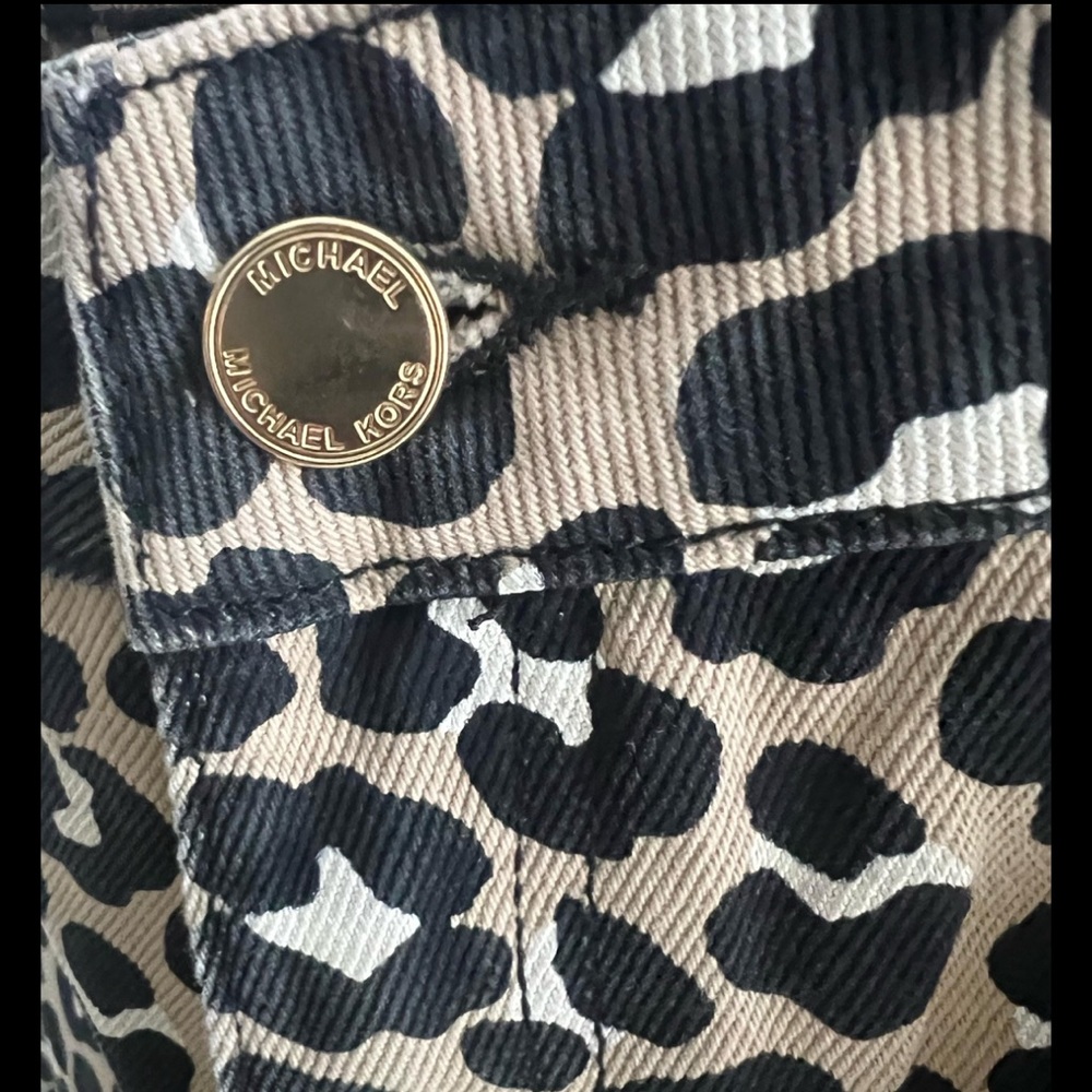 Michael Kors Leopard Print Khaki Selma Jeans Women’s Size 14 - Picture 4 of 8